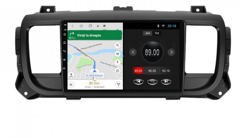 Navigatie dedicata cu Android Citroen Jumpy dupa 2016, 1GB RAM, Radio GPS Dual Zone, Display HD IPS 9" Touchscreen, Internet Wi-Fi, Bluetooth, MirrorLink, USB, Waze