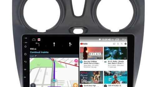 Navigatie dedicata cu Android Dacia Lodgy dupa 2012, 6GB RAM, Radio GPS Dual Zone, Display HD IPS 9" Touchscreen, Internet Wi-Fi si slot SIM 4G, Bluetooth, MirrorLink, USB, Waze