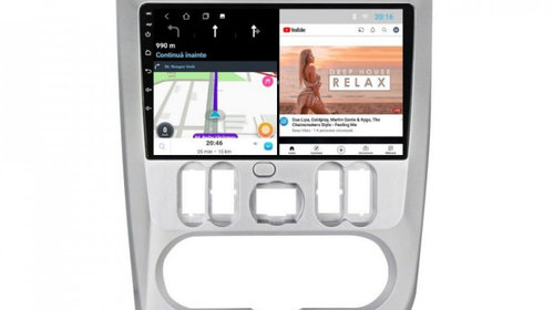 Navigatie dedicata cu Android Dacia Logan I 2008 - 2013, 1GB RAM, Radio GPS Dual Zone, Display HD IPS 9" Touchscreen, Internet Wi-Fi, Bluetooth, MirrorLink, USB, Waze