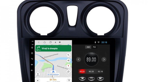 Navigatie dedicata cu Android Dacia Logan II 2012 - 2020, 1GB RAM, Radio GPS Dual Zone, Display HD IPS 9" Touchscreen, Internet Wi-Fi, Bluetooth, MirrorLink, USB, Waze