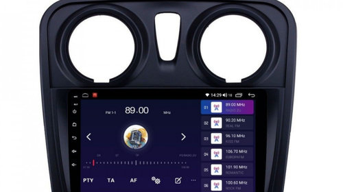 Navigatie dedicata cu Android Dacia Sandero II 2012 - 2020, 8GB RAM, Radio GPS Dual Zone, Display HD IPS 9" Touchscreen, Internet Wi-Fi si slot SIM 4G, Bluetooth, MirrorLink, USB, Waze