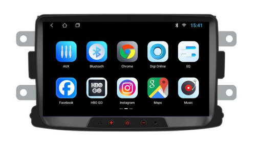 Navigatie dedicata cu Android Dacia Sandero II 2012 - 2020, 1GB RAM, Radio GPS Dual Zone, Display HD 8" Touchscreen, Internet Wi-Fi, Bluetooth, MirrorLink, USB, Waze