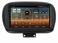 Navigatie dedicata cu Android Fiat 500X dupa 2014, 6GB RAM, Radio GPS Dual Zone, Display HD IPS 9" Touchscreen, Internet Wi-Fi si slot SIM 4G, Bluetooth, MirrorLink, USB, Waze