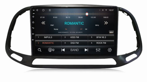 Navigatie dedicata cu Android Fiat Doblo dupa 2015, 3GB RAM, Radio GPS Dual Zone, Display HD IPS 9" Touchscreen, Internet Wi-Fi si slot SIM 4G, Bluetooth, MirrorLink, USB, Waze