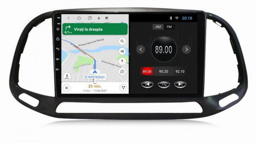 Navigatie dedicata cu Android Fiat Doblo dupa 2015, 2GB RAM, Radio GPS Dual Zone, Display HD IPS 9" Touchscreen, Internet Wi-Fi, Bluetooth, MirrorLink, USB, Waze