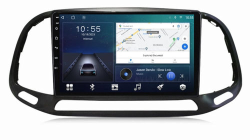 Navigatie dedicata cu Android Fiat Doblo dupa 2015, 3GB RAM, Radio GPS Dual Zone, Display HD IPS 9" Touchscreen, Internet Wi-Fi si slot SIM 4G, Bluetooth, MirrorLink, USB, Waze
