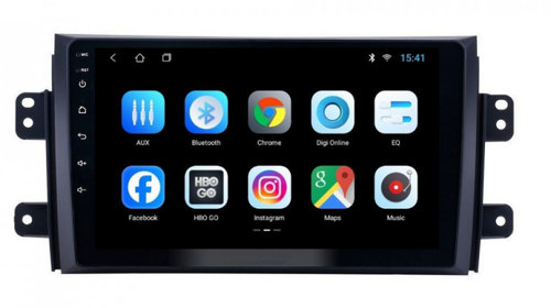 Navigatie dedicata cu Android Fiat Sedici 2006 - 2015, 2GB RAM, Radio GPS Dual Zone, Display HD IPS 9" Touchscreen, Internet Wi-Fi, Bluetooth, MirrorLink, USB, Waze