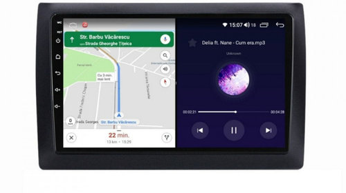 Navigatie dedicata cu Android Fiat Stilo 2001 - 2011, 6GB RAM, Radio GPS Dual Zone, Display HD IPS 9" Touchscreen, Internet Wi-Fi si slot SIM 4G, Bluetooth, MirrorLink, USB, Waze