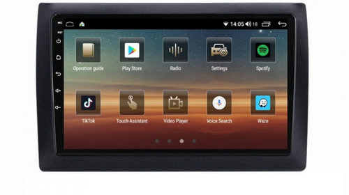 Navigatie dedicata cu Android Fiat Stilo 2001 - 2011, 6GB RAM, Radio GPS Dual Zone, Display HD IPS 9" Touchscreen, Internet Wi-Fi si slot SIM 4G, Bluetooth, MirrorLink, USB, Waze