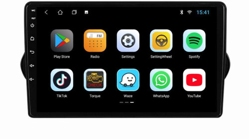 Navigatie dedicata cu Android Fiat Tipo dupa 2015, 3GB RAM, Radio GPS Dual Zone, Display HD IPS 9" Touchscreen, Internet Wi-Fi si slot SIM 4G, Bluetooth, MirrorLink, USB, Waze