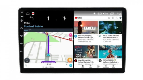 Navigatie dedicata cu Android Ford Fiesta V 2005 - 2008, 4GB RAM, Radio GPS Dual Zone, Display HD IPS 9" Touchscreen, Internet Wi-Fi si slot SIM 4G, Bluetooth, MirrorLink, USB, Waze