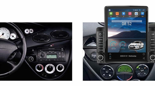 Navigatie dedicata cu Android Ford Focus I 1998 - 2005, 1GB RAM, Radio GPS Dual Zone, Touchscreen IPS 9.7" HD tip Tesla, Internet Wi-Fi, Bluetooth, MirrorLink, USB, Waze