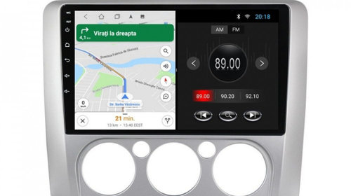 Navigatie dedicata cu Android Ford Focus II 2004 - 2011, clima manuala, 1GB RAM, Radio GPS Dual Zone, Display HD IPS 9" Touchscreen, Internet Wi-Fi, Bluetooth, MirrorLink, USB, Waze