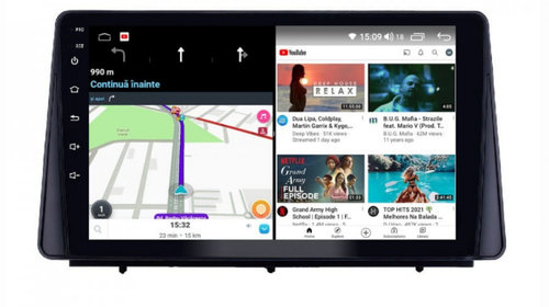 Navigatie dedicata cu Android Ford Focus IV dupa 2018, 6GB RAM, Radio GPS Dual Zone, Display HD IPS 10" Touchscreen, Internet Wi-Fi si slot SIM 4G, Bluetooth, MirrorLink, USB, Waze