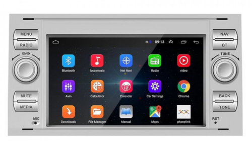 Navigatie dedicata cu Android Ford Galaxy 2006 - 2008 , gri, 1GB RAM, Radio GPS Dual Zone, Display HD 7" Touchscreen, Internet Wi-Fi, Bluetooth, MirrorLink, USB, Waze