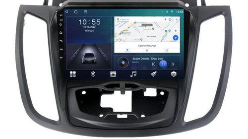 Navigatie dedicata cu Android Ford Kuga II 2012 - 2019 cu navigatie originala, 3GB RAM, Radio GPS Dual Zone, Display HD IPS 9" Touchscreen, Internet Wi-Fi si slot SIM 4G, Bluetooth, MirrorLink, USB, Waze
