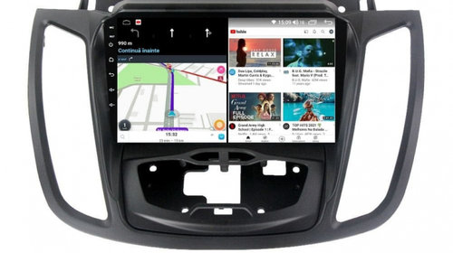 Navigatie dedicata cu Android Ford Kuga II 2012 - 2019 cu navigatie originala, 3GB RAM, Radio GPS Dual Zone, Display HD IPS 9" Touchscreen, Internet Wi-Fi si slot SIM 4G, Bluetooth, MirrorLink, USB, Waze