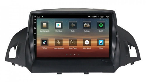 Navigatie dedicata cu Android Ford Kuga II 2012 - 2019, 6GB RAM, Radio GPS Dual Zone, Display HD IPS 9" Touchscreen, Internet Wi-Fi si slot SIM 4G, Bluetooth, MirrorLink, USB, Waze