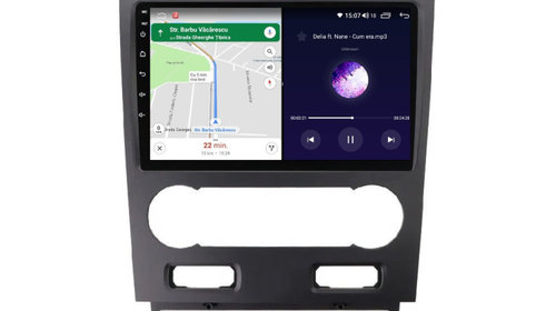 Navigatie dedicata cu Android Ford Mondeo III 2000 - 2007, clima automata, 4GB RAM, Radio GPS Dual Zone, Display HD IPS 9" Touchscreen, Internet Wi-Fi si slot SIM 4G, Bluetooth, MirrorLink, USB, Waze