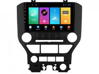 Navigatie dedicata cu Android Ford Mustang 2014 - 2021 fara navigatie originala, 1GB RAM, Radio GPS Dual Zone, Display HD IPS 9" Touchscreen, Internet Wi-Fi, Bluetooth, MirrorLink, USB, Waze