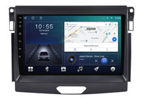 Navigatie dedicata cu Android Ford Ranger dupa 2015 fara navigatie originala, 2GB RAM, Radio GPS Dual Zone, Display HD IPS 9" Touchscreen, Internet Wi-Fi si slot SIM 4G, Bluetooth, MirrorLink, USB, Waze