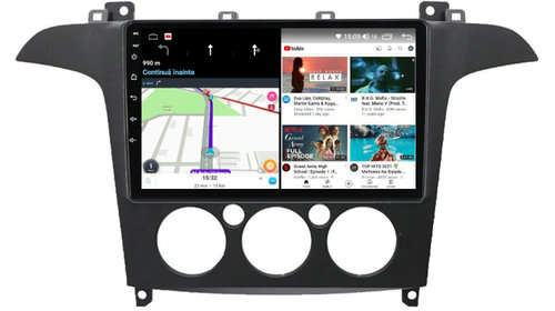 Navigatie dedicata cu Android Ford S-Max I / Galaxy II 2006 - 2015, clima manuala, 6GB RAM, Radio GPS Dual Zone, Display HD IPS 9" Touchscreen, Internet Wi-Fi si slot SIM 4G, Bluetooth, MirrorLink, USB, Waze
