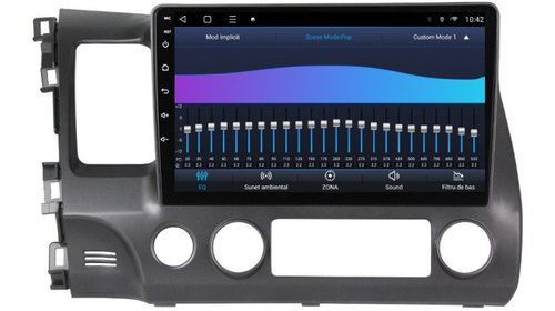 Navigatie dedicata cu Android Honda Civic VIII Sedan 2006 - 2011, 3GB RAM, Radio GPS Dual Zone, Display HD IPS 10" Touchscreen, Internet Wi-Fi si slot SIM 4G, Bluetooth, MirrorLink, USB, Waze