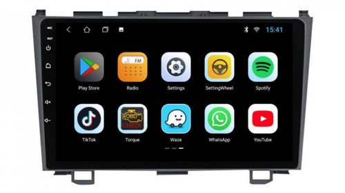 Navigatie dedicata cu Android Honda CR-V III 2006 - 2012, 1GB RAM, Radio GPS Dual Zone, Display HD IPS 9" Touchscreen, Internet Wi-Fi, Bluetooth, MirrorLink, USB, Waze