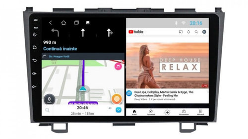 Navigatie dedicata cu Android Honda CR-V III 2006 - 2012, 1GB RAM, Radio GPS Dual Zone, Display HD IPS 9" Touchscreen, Internet Wi-Fi, Bluetooth, MirrorLink, USB, Waze