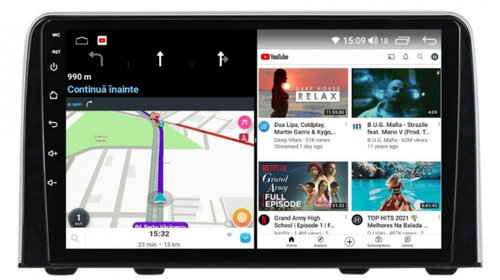 Navigatie dedicata cu Android Honda CR-V V dupa 2018, 4GB RAM, Radio GPS Dual Zone, Display HD IPS 9" Touchscreen, Internet Wi-Fi si slot SIM 4G, Bluetooth, MirrorLink, USB, Waze