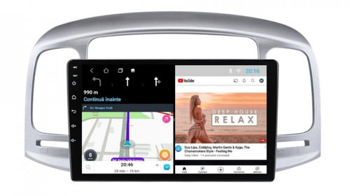 Navigatie dedicata cu Android Hyundai Accent III 2005 - 2010, 1GB RAM, Radio GPS Dual Zone, Display HD IPS 9" Touchscreen, Internet Wi-Fi, Bluetooth, MirrorLink, USB, Waze