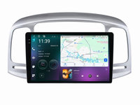 Navigatie dedicata cu Android Hyundai Accent III 2005 - 2010, 12GB RAM, Radio GPS Dual Zone, Display 2K QLED 9.5" Touchscreen, Internet Wi-Fi si slot SIM 4G, Bluetooth, MirrorLink, USB, Waze