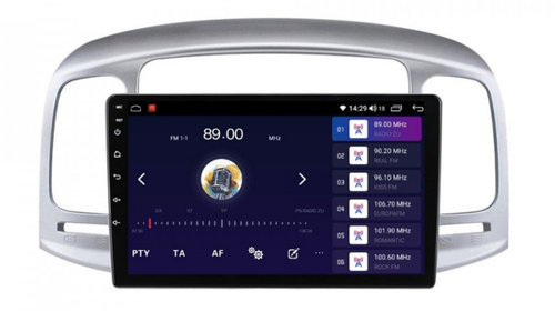 Navigatie dedicata cu Android Hyundai Accent III 2005 - 2010, 4GB RAM, Radio GPS Dual Zone, Display HD IPS 9" Touchscreen, Internet Wi-Fi si slot SIM 4G, Bluetooth, MirrorLink, USB, Waze
