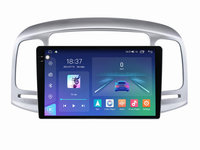 Navigatie dedicata cu Android Hyundai Accent III 2005 - 2010, 4GB RAM, Radio GPS Dual Zone, Display 2K QLED 9.5" Touchscreen, Internet Wi-Fi si slot SIM 4G, Bluetooth, MirrorLink, USB, Waze