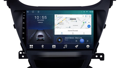Navigatie dedicata cu Android Hyundai Elantra V 2014 - 2016, 3GB RAM, Radio GPS Dual Zone, Display HD IPS 9" Touchscreen, Internet Wi-Fi si slot SIM 4G, Bluetooth, MirrorLink, USB, Waze