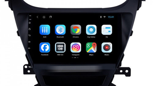 Navigatie dedicata cu Android Hyundai Elantra V 2014 - 2016, 2GB RAM, Radio GPS Dual Zone, Display HD IPS 9" Touchscreen, Internet Wi-Fi, Bluetooth, MirrorLink, USB, Waze