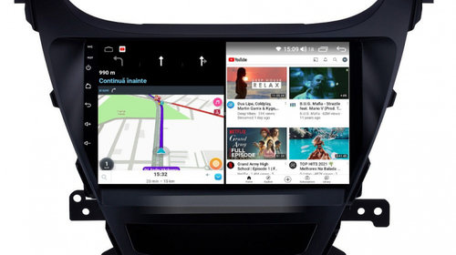 Navigatie dedicata cu Android Hyundai Elantra V 2014 - 2016, 3GB RAM, Radio GPS Dual Zone, Display HD IPS 9" Touchscreen, Internet Wi-Fi si slot SIM 4G, Bluetooth, MirrorLink, USB, Waze