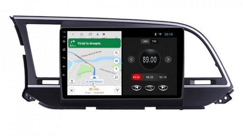 Navigatie dedicata cu Android Hyundai Elantra VI 2015 - 2018, 1GB RAM, Radio GPS Dual Zone, Display HD IPS 9" Touchscreen, Internet Wi-Fi, Bluetooth, MirrorLink, USB, Waze