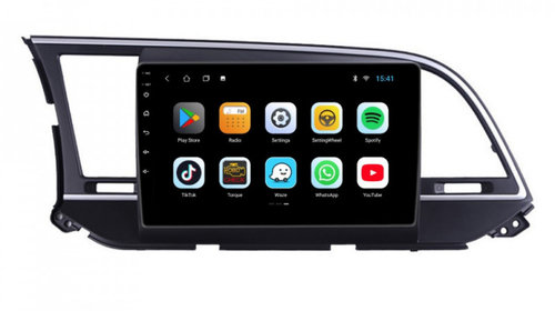 Navigatie dedicata cu Android Hyundai Elantra VI 2015 - 2018, 1GB RAM, Radio GPS Dual Zone, Display HD IPS 9" Touchscreen, Internet Wi-Fi, Bluetooth, MirrorLink, USB, Waze
