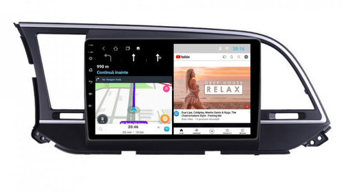 Navigatie dedicata cu Android Hyundai Elantra VI 2015 - 2018, 1GB RAM, Radio GPS Dual Zone, Display HD IPS 9" Touchscreen, Internet Wi-Fi, Bluetooth, MirrorLink, USB, Waze