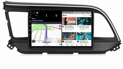 Navigatie dedicata cu Android Hyundai Elantra VI 2019 - 2020, 6GB RAM, Radio GPS Dual Zone, Display HD IPS 9" Touchscreen, Internet Wi-Fi si slot SIM 4G, Bluetooth, MirrorLink, USB, Waze