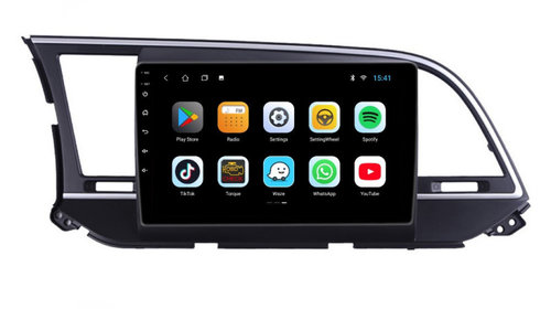 Navigatie dedicata cu Android Hyundai Elantra VI 2015 - 2018, 3GB RAM, Radio GPS Dual Zone, Display HD IPS 9" Touchscreen, Internet Wi-Fi si slot SIM 4G, Bluetooth, MirrorLink, USB, Waze