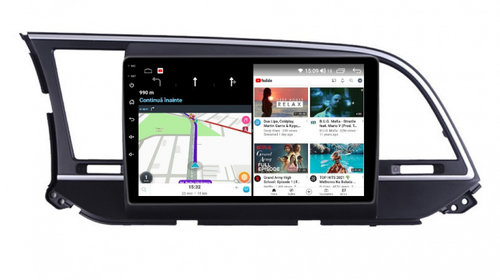 Navigatie dedicata cu Android Hyundai Elantra VI 2015 - 2018, 3GB RAM, Radio GPS Dual Zone, Display HD IPS 9" Touchscreen, Internet Wi-Fi si slot SIM 4G, Bluetooth, MirrorLink, USB, Waze