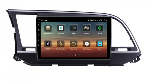 Navigatie dedicata cu Android Hyundai Elantra VI 2015 - 2018, 6GB RAM, Radio GPS Dual Zone, Display HD IPS 9" Touchscreen, Internet Wi-Fi si slot SIM 4G, Bluetooth, MirrorLink, USB, Waze