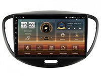 Navigatie dedicata cu Android Hyundai i10 2007 - 2013, 4GB RAM, Radio GPS Dual Zone, Display HD IPS 9" Touchscreen, Internet Wi-Fi si slot SIM 4G, Bluetooth, MirrorLink, USB, Waze