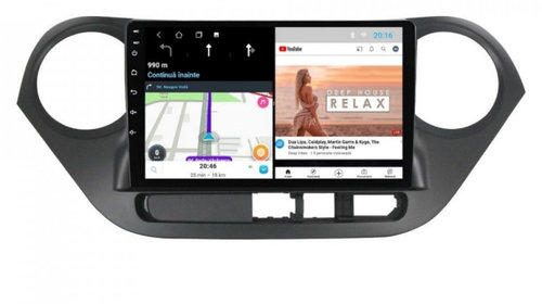Navigatie dedicata cu Android Hyundai i10 2013 - 2019, 1GB RAM, Radio GPS Dual Zone, Display HD IPS 9" Touchscreen, Internet Wi-Fi, Bluetooth, MirrorLink, USB, Waze