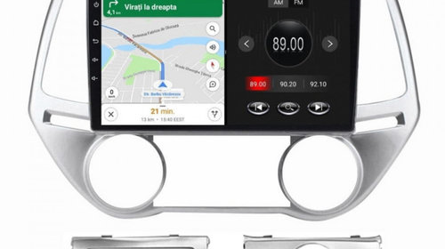 Navigatie dedicata cu Android Hyundai i20 2012 - 2014, 1GB RAM, Radio GPS Dual Zone, Display HD IPS 9" Touchscreen, Internet Wi-Fi, Bluetooth, MirrorLink, USB, Waze