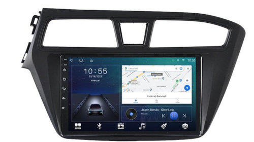 Navigatie dedicata cu Android Hyundai i20 2014 - 2018, 3GB RAM, Radio GPS Dual Zone, Display HD IPS 9" Touchscreen, Internet Wi-Fi si slot SIM 4G, Bluetooth, MirrorLink, USB, Waze