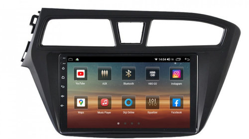 Navigatie dedicata cu Android Hyundai i20 2014 - 2018, 4GB RAM, Radio GPS Dual Zone, Display HD IPS 9" Touchscreen, Internet Wi-Fi si slot SIM 4G, Bluetooth, MirrorLink, USB, Waze