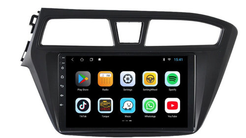 Navigatie dedicata cu Android Hyundai i20 2014 - 2018, 3GB RAM, Radio GPS Dual Zone, Display HD IPS 9" Touchscreen, Internet Wi-Fi si slot SIM 4G, Bluetooth, MirrorLink, USB, Waze